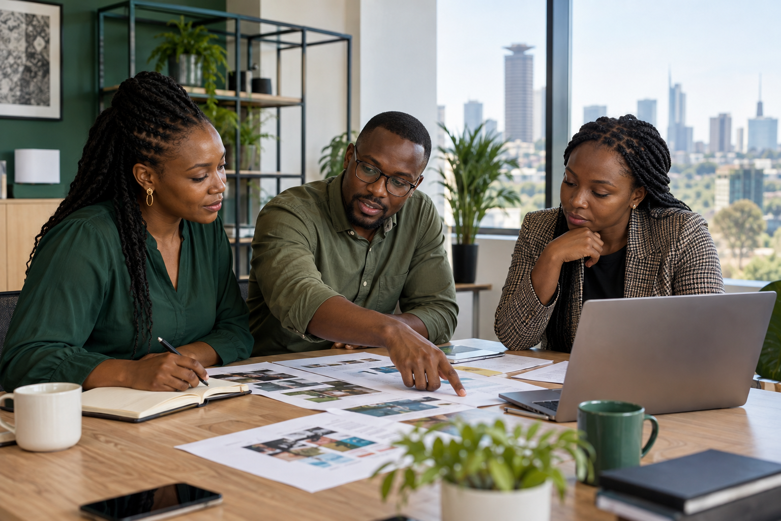 Kenyan communication strategists developing a campaign